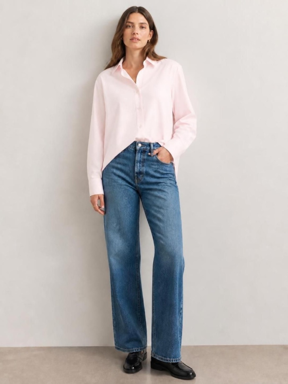 Light Pink Collared Women's Shirt - XS
